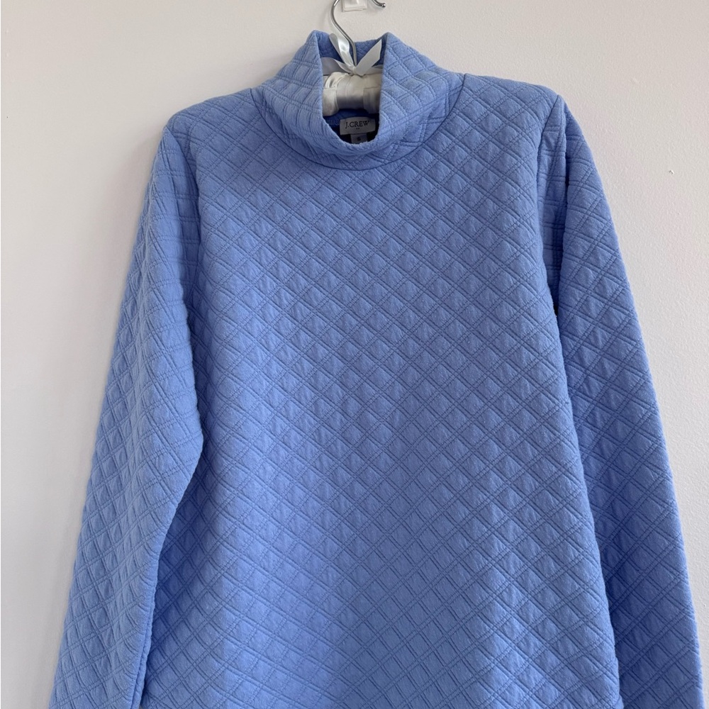 J. Crew Quilted Cowl Neck Sweater - Periwinkle Blue - Picture 5 of 6